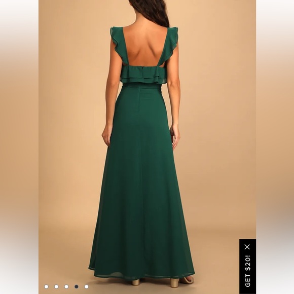 Lulus emerald Adoring Glances gown. Brand New! Never worn - Picture 3 of 5
